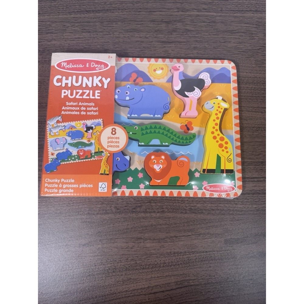 New Melissa & Doug Safari Animals Chunky Puzzle 2+ years